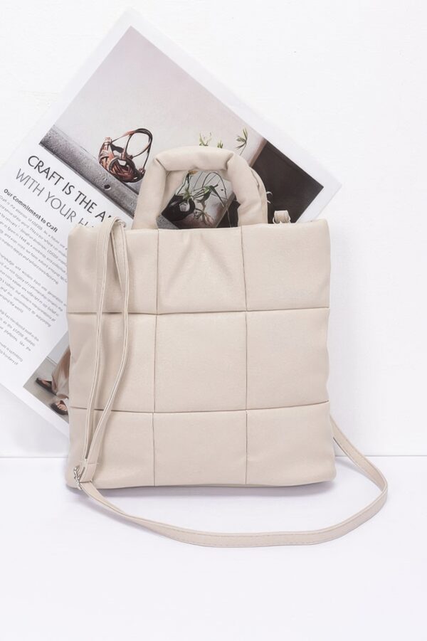Quilted Padded Faux Leather Tote – Structured Chic