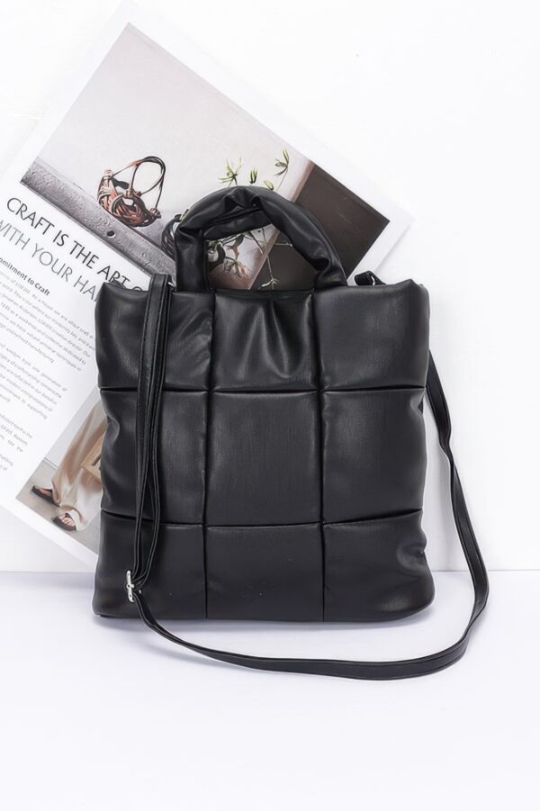 Quilted Padded Faux Leather Tote – Structured Chic