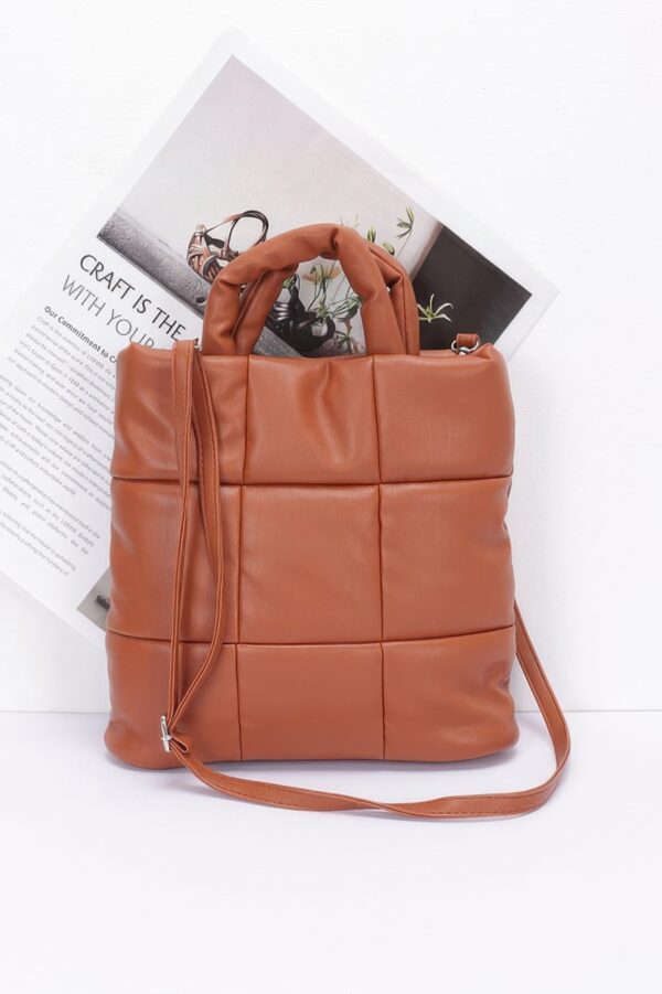 Quilted Padded Faux Leather Tote – Structured Chic