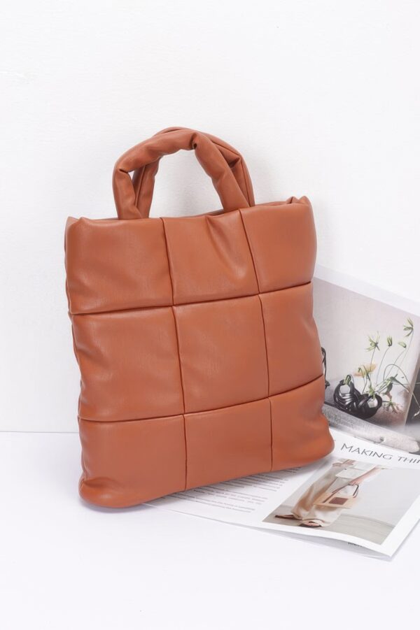 Quilted Padded Faux Leather Tote – Structured Chic
