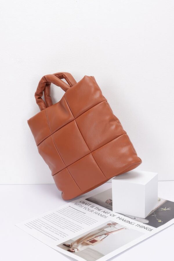 Quilted Padded Faux Leather Tote – Structured Chic