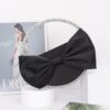 Round Rhinestone Clutch with Satin Ribbon Bow