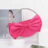 Round Rhinestone Clutch with Satin Ribbon Bow