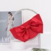 Round Rhinestone Clutch with Satin Ribbon Bow