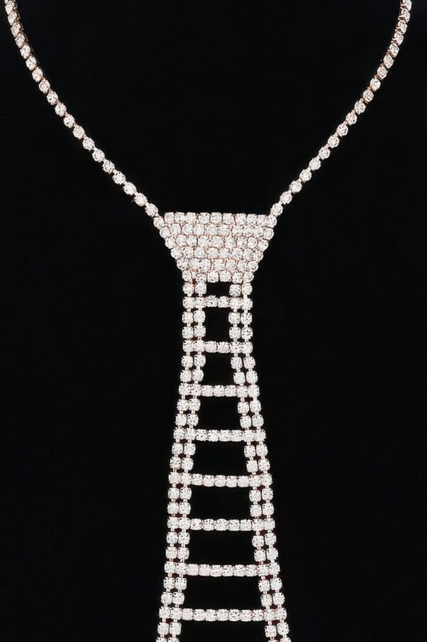 Rhinestone Necktie Necklace – Sparkling Tie Pendant