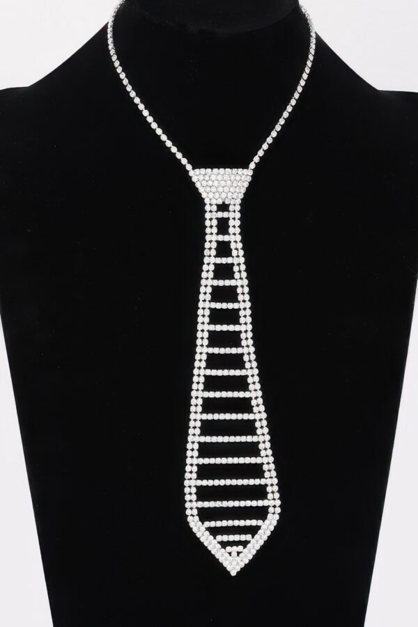 Rhinestone Necktie Necklace – Sparkling Tie Pendant