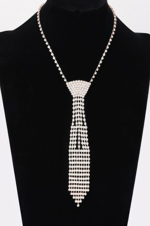Rhinestone Necktie Necklace – Tie-Silhouette Sparkle