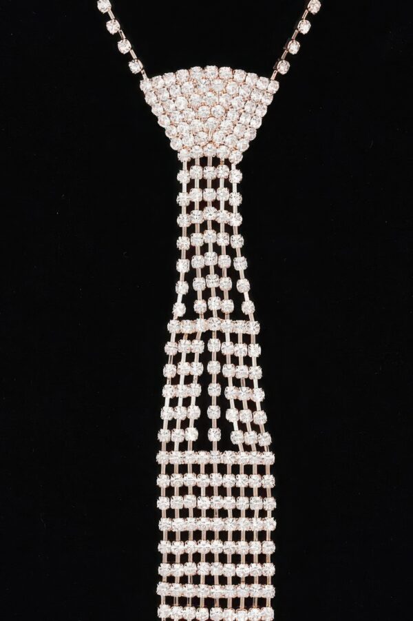 Rhinestone Necktie Necklace – Tie-Silhouette Sparkle