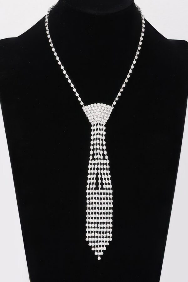 Rhinestone Necktie Necklace – Tie-Silhouette Sparkle