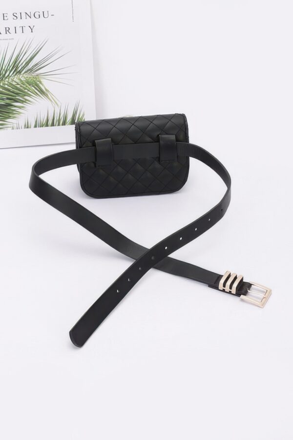 Quilted Blossom Belt Bag with Chain – Faux Leather