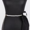 Ribbon Belt with Faux Pearl Bow – Slim PVC