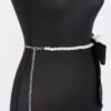 Ribbon Belt with Faux Pearl Bow – Slim PVC