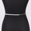 Ribbon Belt with Faux Pearl Bow – Slim PVC