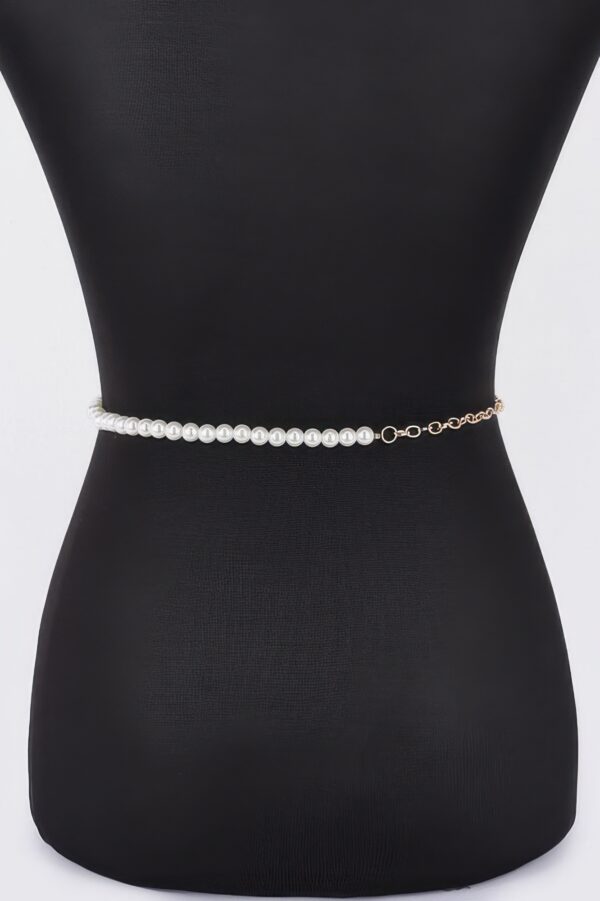 Ribbon Belt with Faux Pearl Bow – Slim PVC