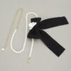 Ribbon Belt with Faux Pearl Bow – Slim PVC