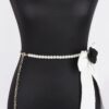 Ribbon Belt with Faux Pearl Bow – Slim PVC