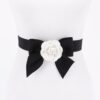 Monochrome Blossom Elastic Wide Belt