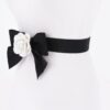 Monochrome Blossom Elastic Wide Belt