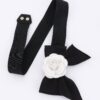 Monochrome Blossom Elastic Wide Belt