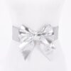 Faux Leather Ribbon Elastic Belt – Wide Bow Front