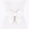 Faux Leather Ribbon Elastic Belt – Wide Bow Front