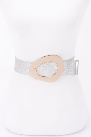 Stretch Straw Belt with Metallic Buckle – Plus Size
