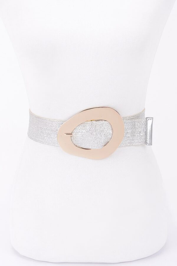 Stretch Straw Belt with Metallic Buckle – Plus Size