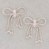 Rhinestone Ribbon Bow Drop Earrings – Lightweight