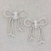Rhinestone Ribbon Bow Drop Earrings – Lightweight