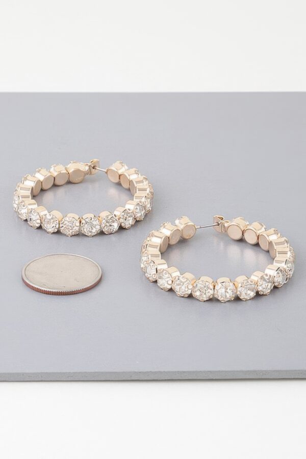 Geometric Rhinestone Cut Hoop Earrings – Polished Hoops