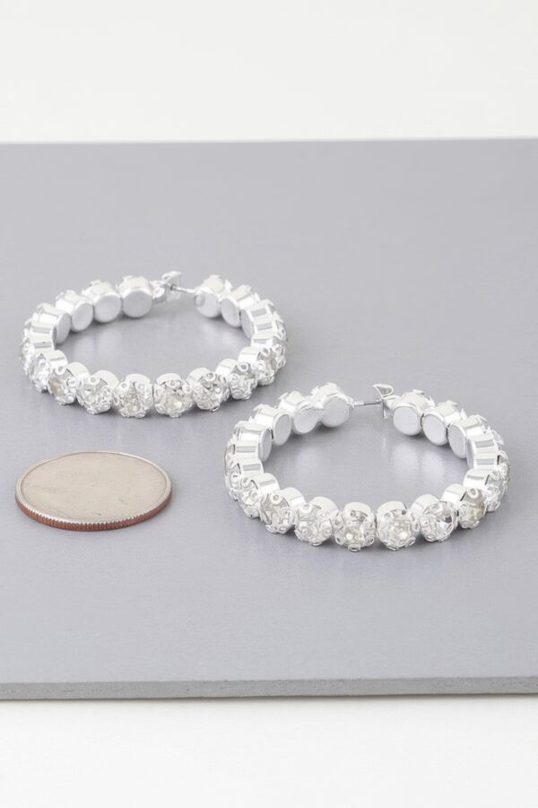 Geometric Rhinestone Cut Hoop Earrings – Polished Hoops