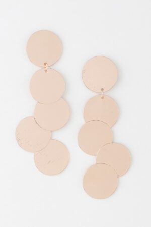 Hammered Disk Drop Earrings – Stacked Circle Design