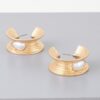 Flared Pearl Teardrop Hoop Earrings – Faux Pearl Accent