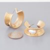 Flared Pearl Teardrop Hoop Earrings – Faux Pearl Accent