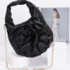 Faux Leather Top-Handle Bag with Floral Handle
