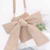 Bow Bliss Structured Faux Leather Clutch