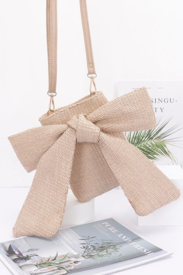 Bow Bliss Structured Faux Leather Clutch