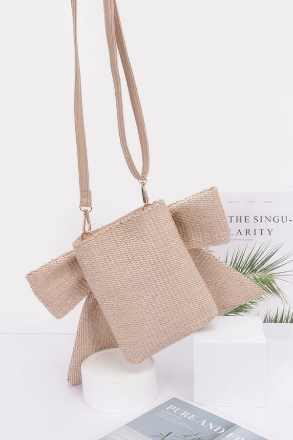 Bow Bliss Structured Faux Leather Clutch