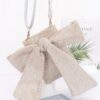 Bow Bliss Structured Faux Leather Clutch