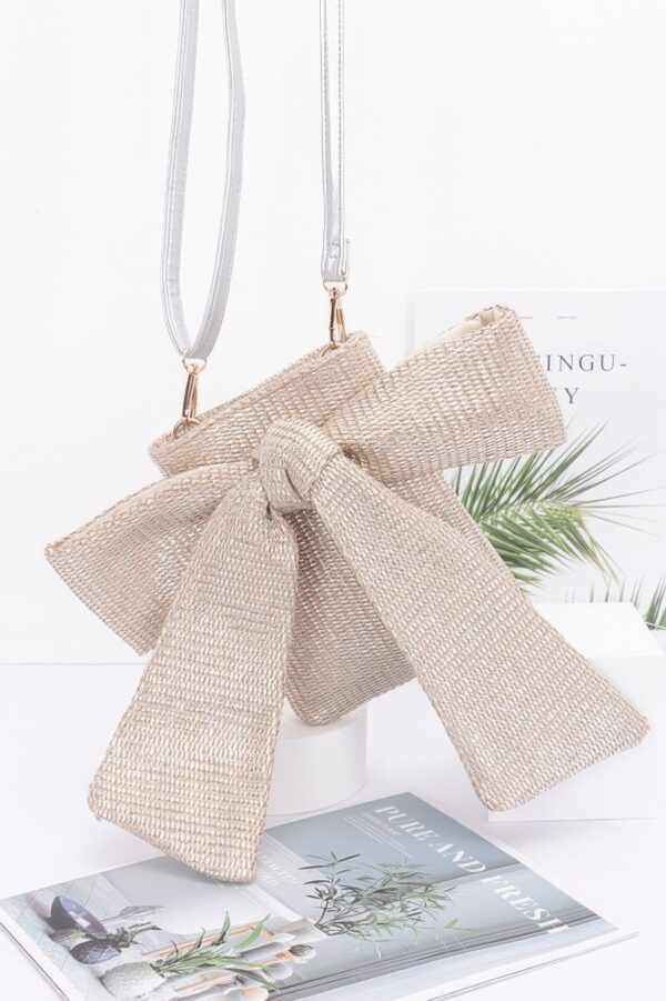 Bow Bliss Structured Faux Leather Clutch