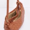 Faux Leather Braided Double Hobo Bag with Chain Accent