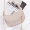 Faux Leather Braided Double Hobo Bag with Chain Accent