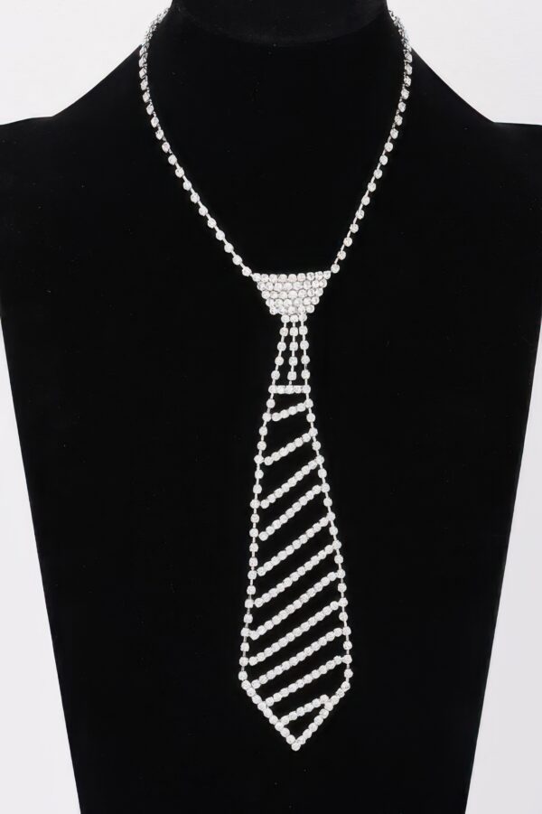 Rhinestone Necktie Necklace – Sparkling Tie Pendant