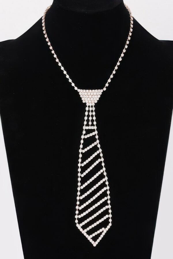 Rhinestone Necktie Necklace – Sparkling Tie Pendant