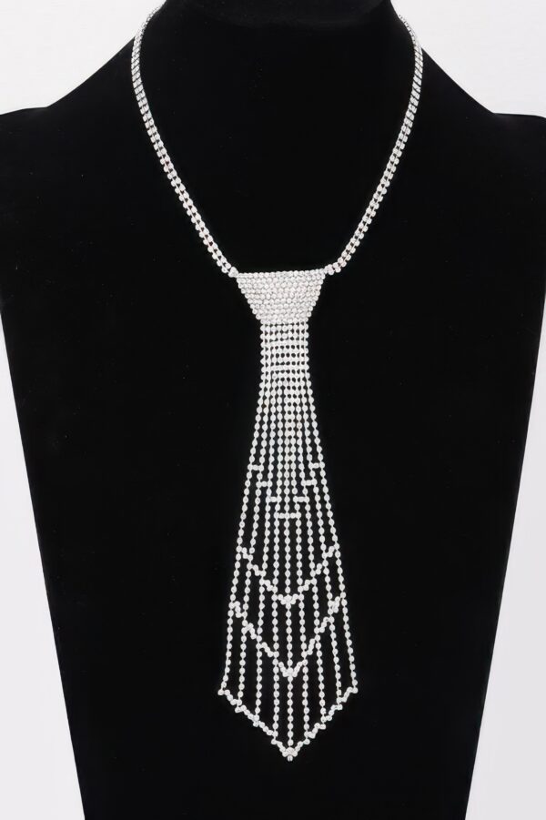 Rhinestone Necktie Necklace – Tie-Inspired Pendant