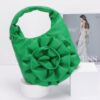 Faux Leather Top-Handle Bag with Floral Handle