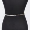 Faux Pearl Flower Ribbon Belt – Layered Floral Accent
