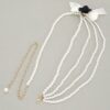 Faux Pearl Flower Ribbon Belt – Layered Floral Accent