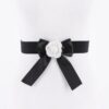 Flower Satin Ribbon Elastic Belt – Satin Bow Detail