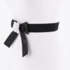 Flower Satin Ribbon Elastic Belt – Satin Bow Detail